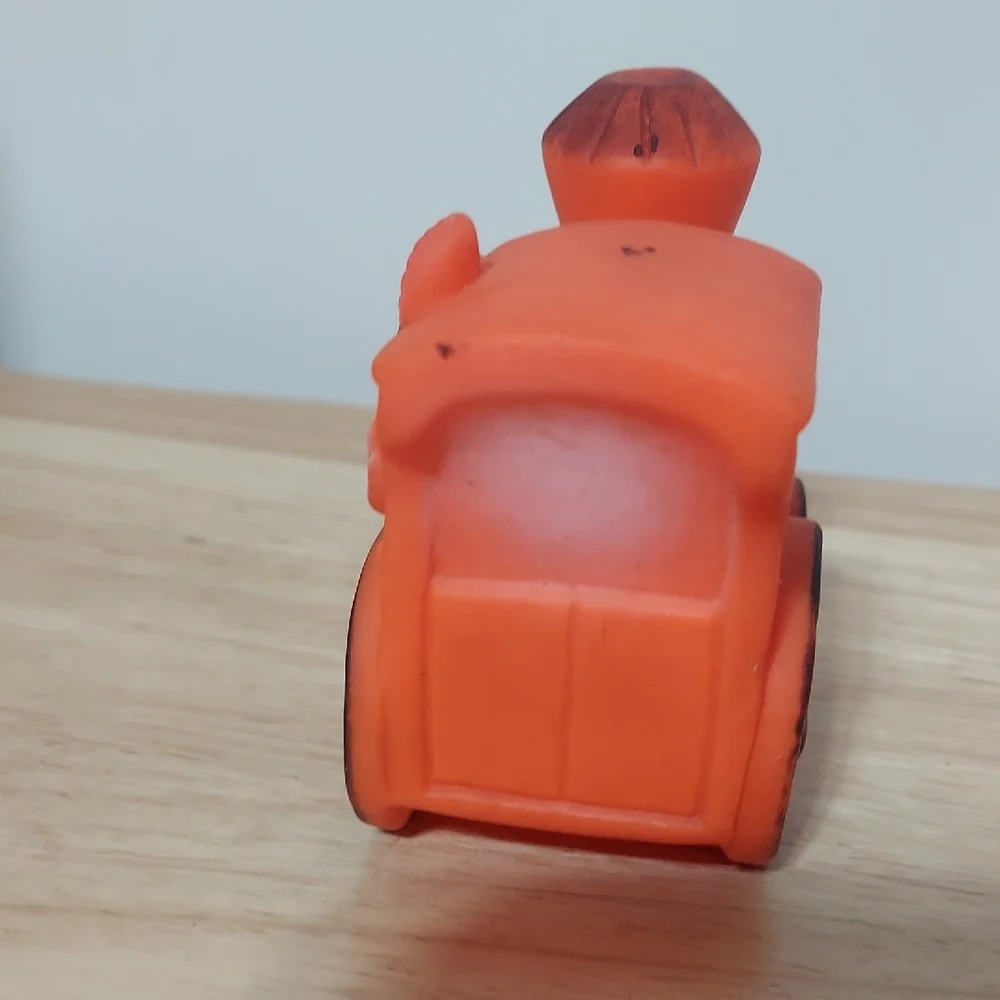 Vintage 1970s Danara Disney Mickey's Loco Orange Train Squeaky Toy – Rare